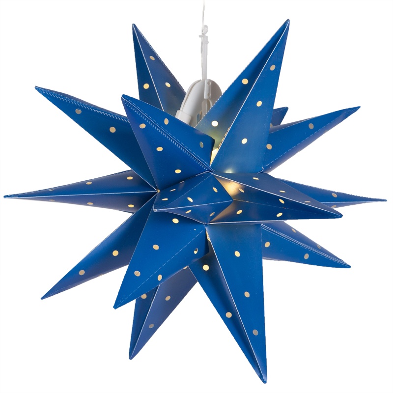 Blue Aurora Superstartm Moravian Star Light, Fold-Flat, Led Lights, Outdoor Rated