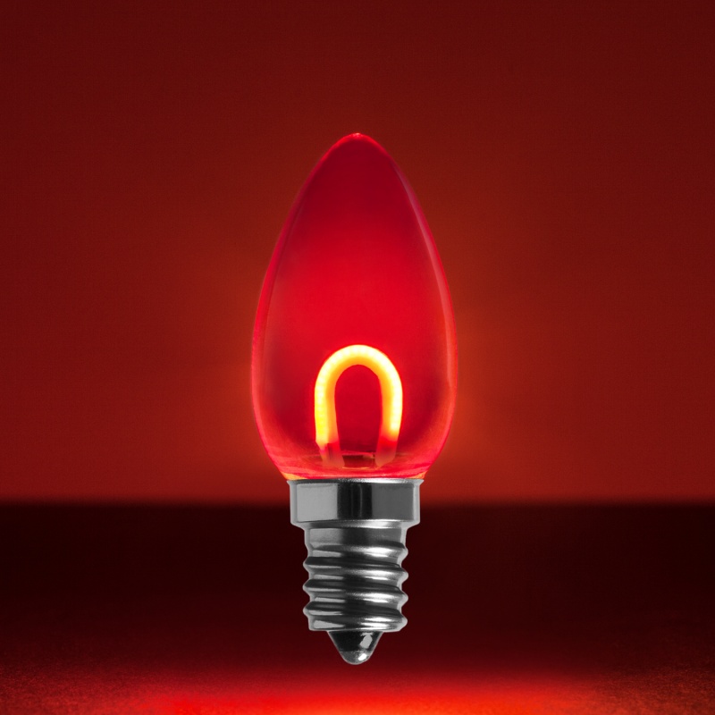 C7 Transparent Shatterproof Red Flexfilament® Led Bulbs