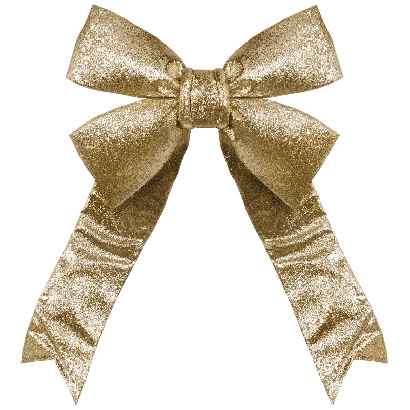 Gold Decorative 3D Glitter Bow