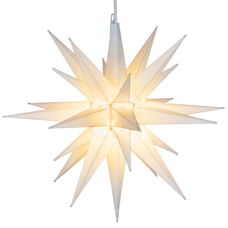 White Led Moravian Star