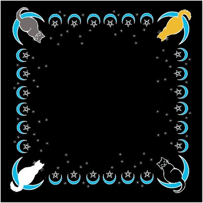 Moon Cat Altar Cloth or Scarf - 36" x 36"