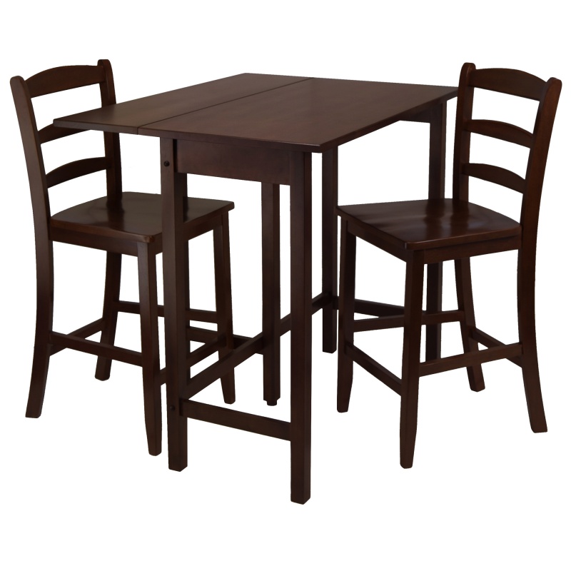 Lynnwood 3-Pc Drop Leaf Table with Ladder-back Counter Stools