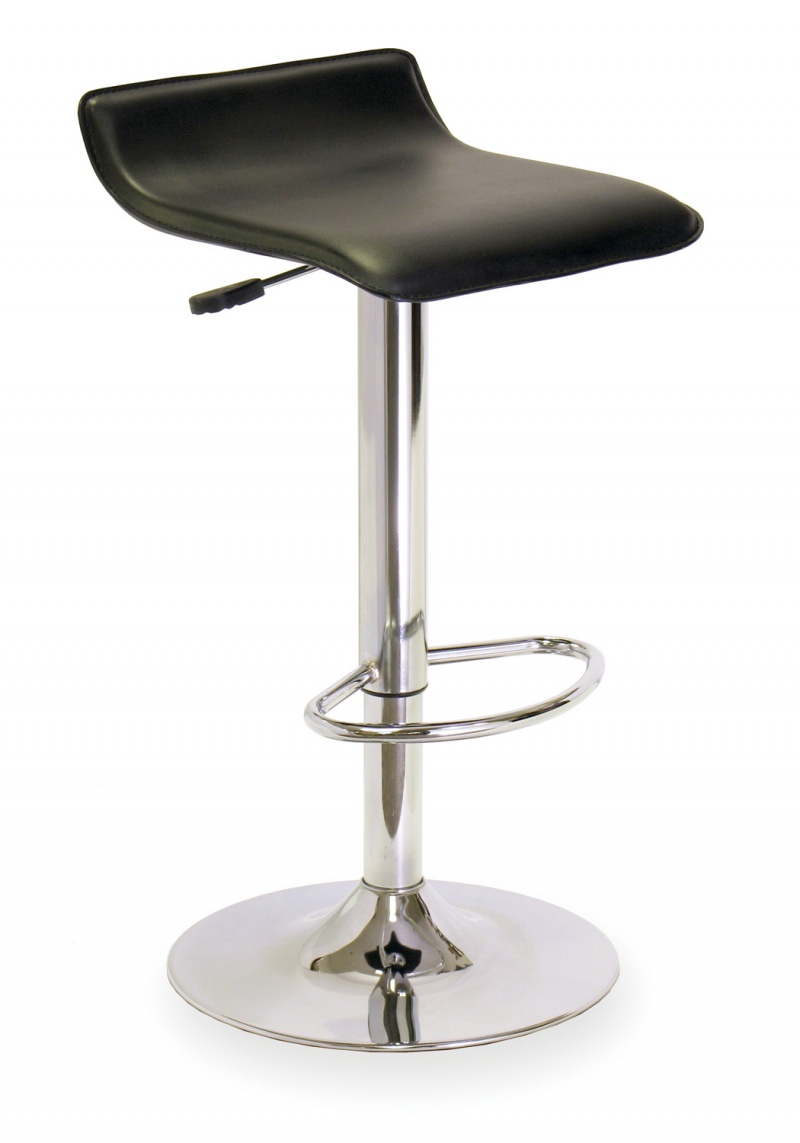 Spectrum Adjustable Swivel Stool, 33" High, Black and Chrome