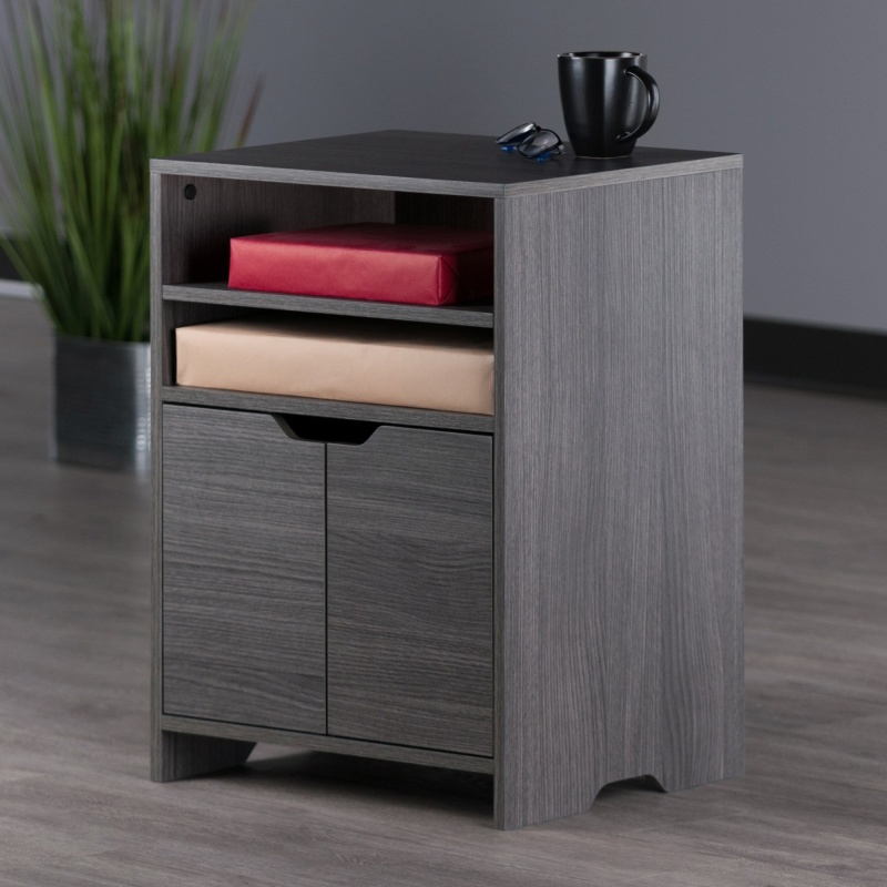 Nova Open Shelf Storage Cabinet, Charcoal