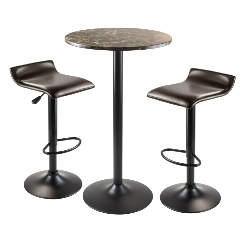 Cora 3-Pc Round Pub Table with Adjustable Swivel Stools