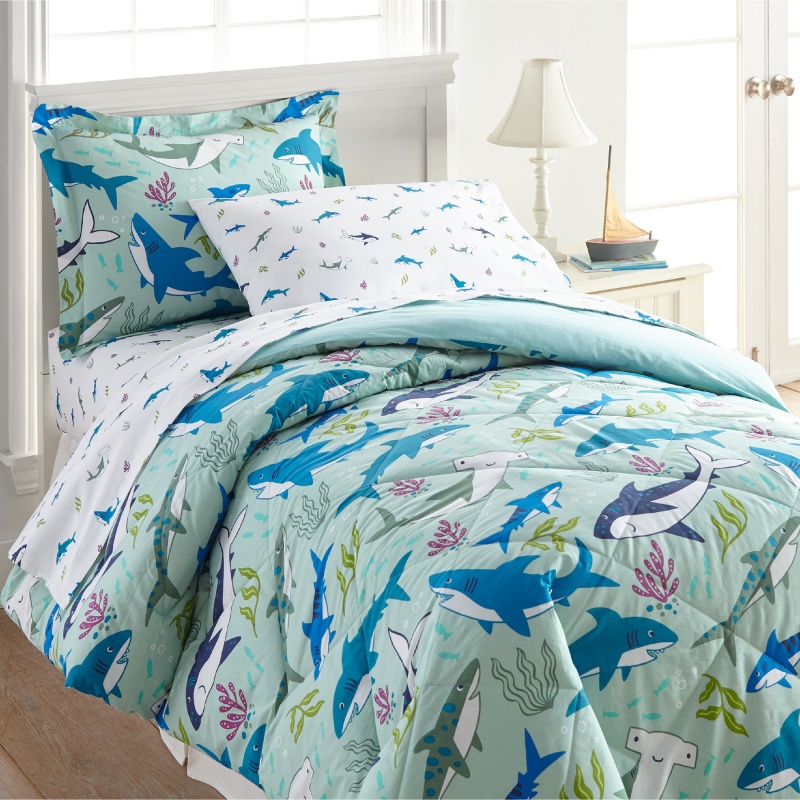 Shark Attack 5 Pc Cotton Bed In A Bag - Twin