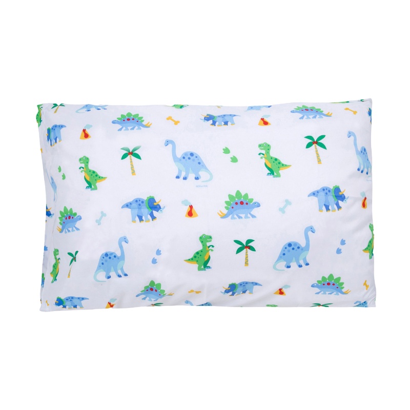 Dinosaur Land 100% Cotton Hypoallergenic Pillow Case - Toddler