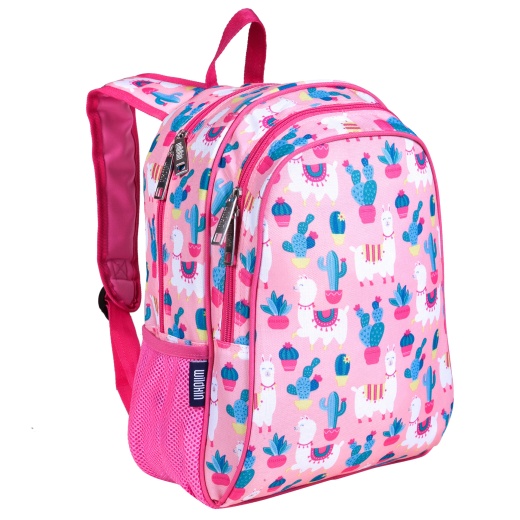 Wildkin Llamas and Cactus Pink 15 Inch Backpack for Girls
