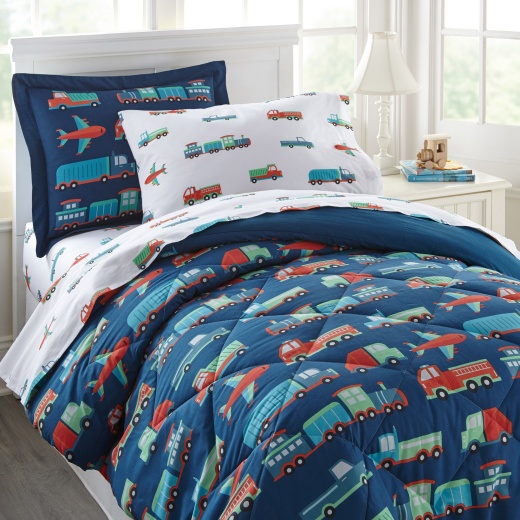 Transportation 7 Pc Cotton Bed In A Bag - Full