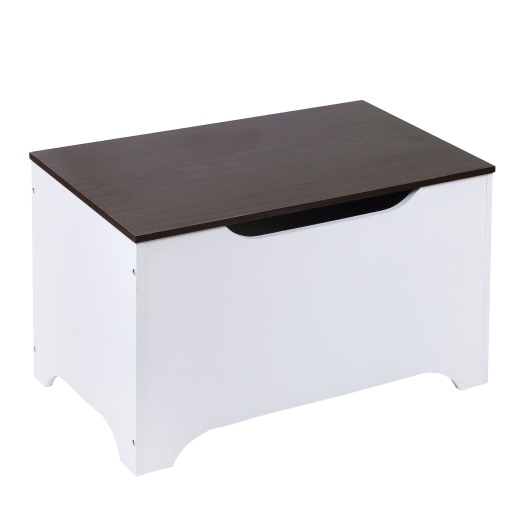 Modern Toy Box - White W/ Espresso
