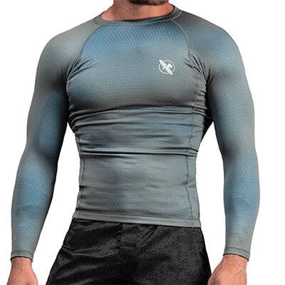 Hayabusa Fusion Rash Guard Grey/Aqua / Small