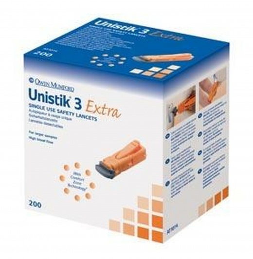 Owen Mumford At1014 Unistik 3 Pre-Set Single Use Safety Lancets