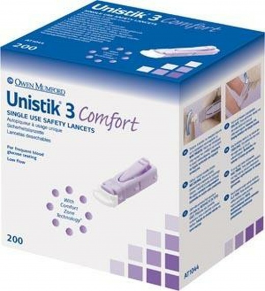 Owen Mumford At1044 Unistik 3 Pre-Set Single Use Safety Lancets