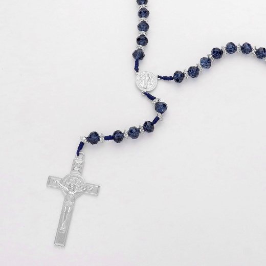 12Pcs Crucifix Pendant Beaded Y Rosary Necklaces Navy - Style No [588556]