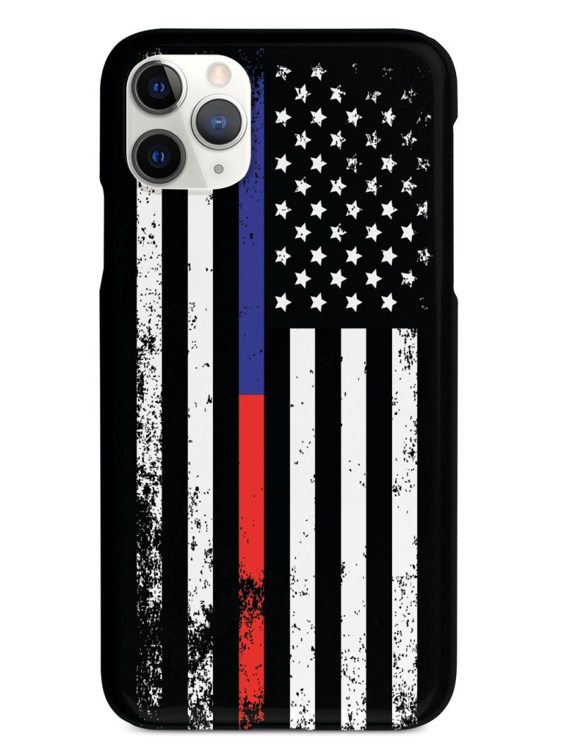 Downward American Flag Thin Blue Line & Thin Red Line Case