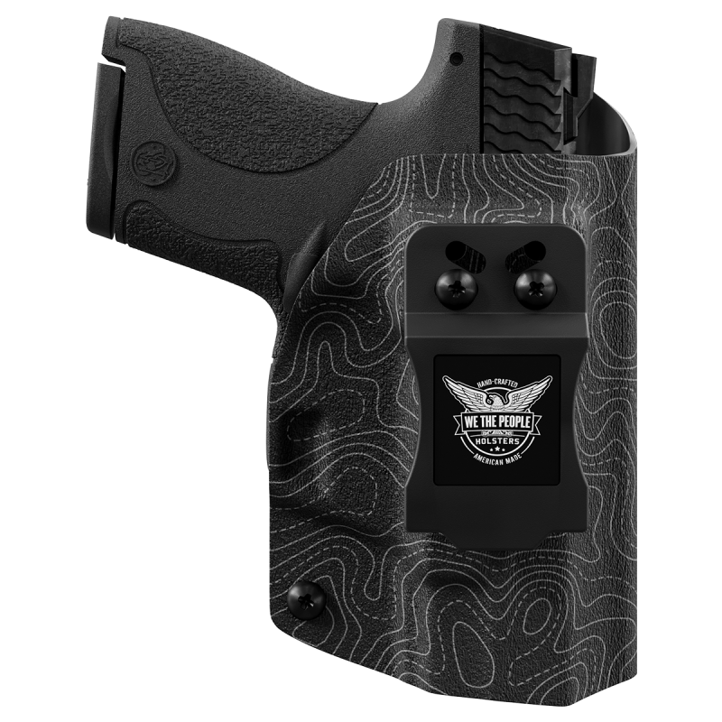 Gray Topographic Map Custom Printed Holster - Iwb Kydex Holster