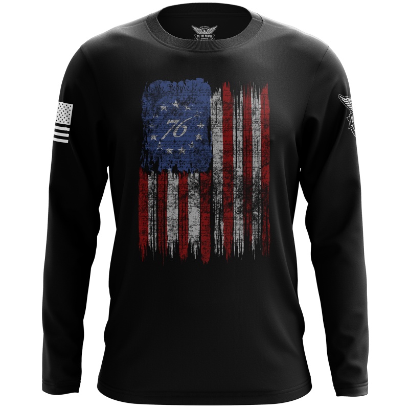 Tattered '76 Flag Long Sleeve Shirt
