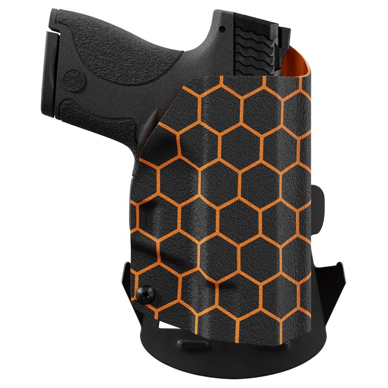 Orange Honeycomb Custom Printed Holster - Owb Kydex Holster