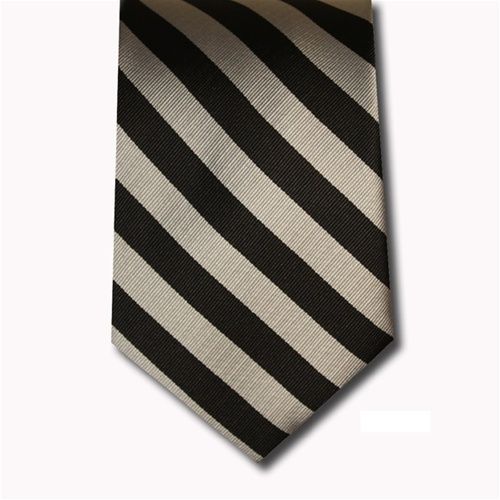 Wholesale School Uniform Tie In Black / Silver Stripe, Case Of 36