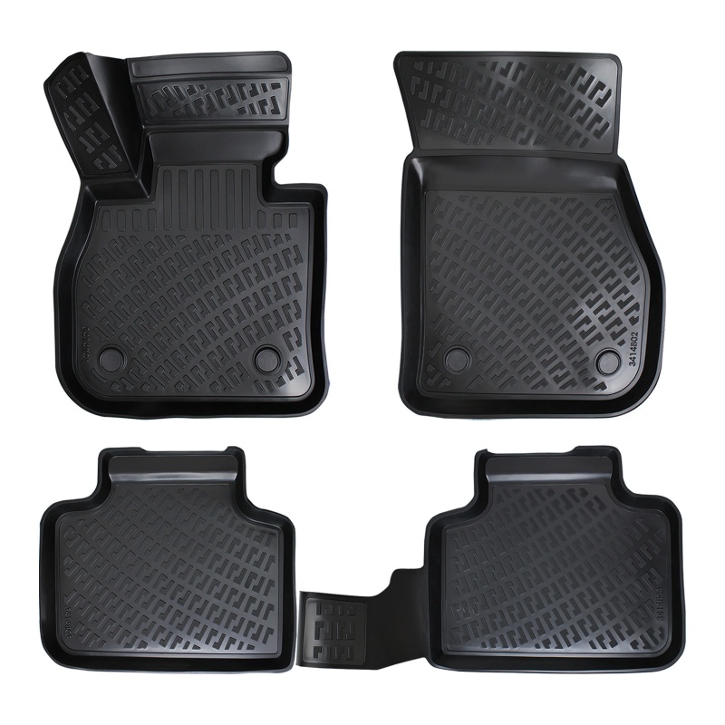 3D Rubber All Weather Floor Mat Set Compatible With Bmw X1 2016-2021