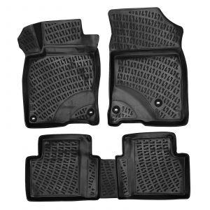 3D Rubber All Weather Floor Mat Set Compatible With Honda Civic Sedan 2016-2021