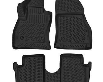 3D Rubber All Weather Floor Mat Set Compatible With Fiat 500 L 2014-2021