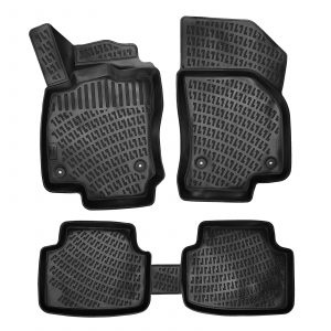3D Rubber All Weather Floor Mat Set Compatible With Volkswagen Tiguan 2018-2019 (Does Not Fit Tiguan Limited Models)