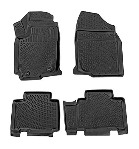 3D Rubber All Weather Floor Mat Set Compatible With Toyota Rav 4 2006-2018 (Does Not Fit Hybrid Or 3Rd Row Models)