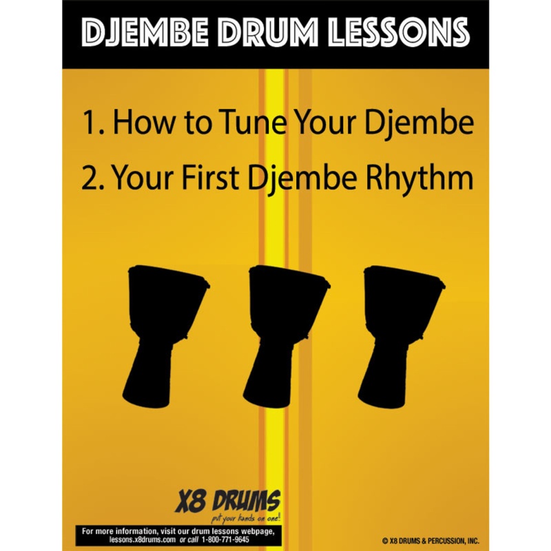 Ruby Pro African Djembe, Medium With Free Lessons