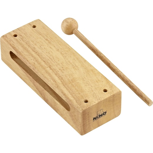 Nino Percussion Large Woodblock, Natural Finish