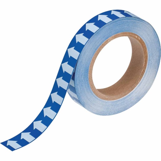 Brady 91427 Arrow Tape - 1" White on Blue Arrow Tape for Safety and Efficiency