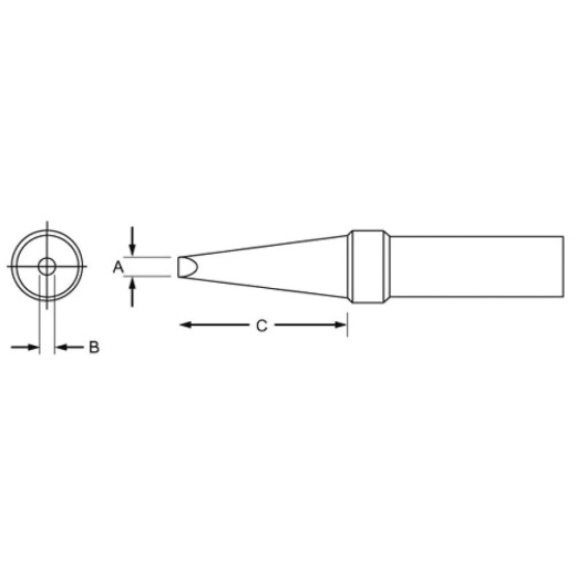 Weller PTCC8 Solder Tip 0.125" Single Flat 800 Deg. PT, PT Series