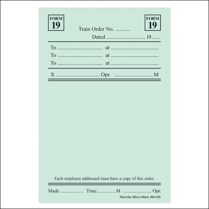 Form 19 (Pkg. Of 5 Pads)
