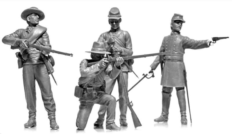 Icm American Civil War "Confederate" Infantry Plastic Figures, 1/35 Scale