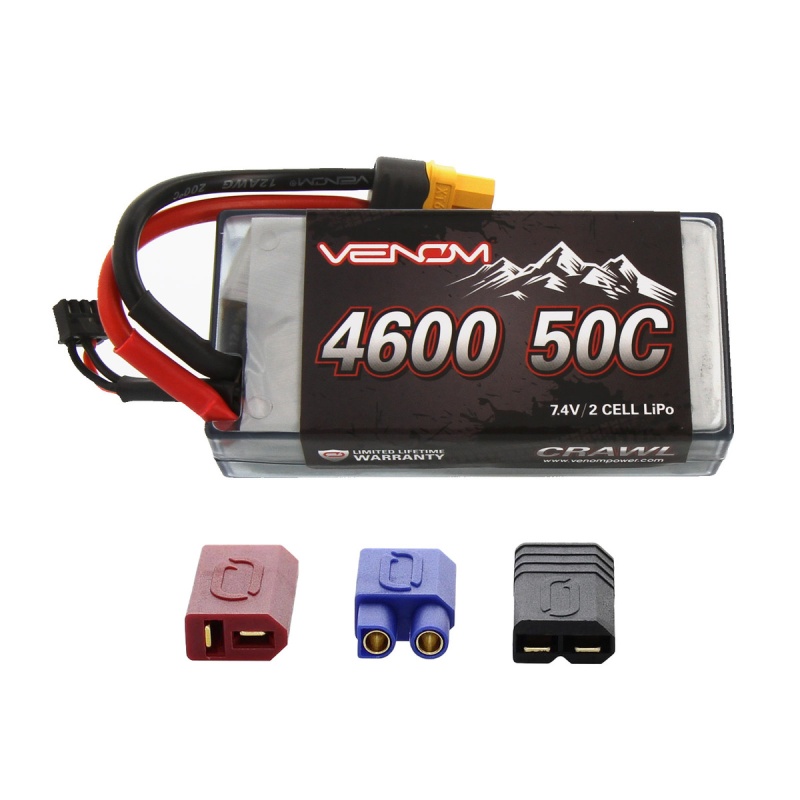 Venom® 50C 2S 4600Mah 7.4V Rc Crawler Lipo Shorty Hardcase Battery With Uni Plug