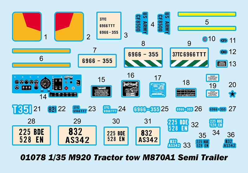 Trumpeter® M920 Tractor W/M870a1 Semi-Trailer Plastic Model Kit, 1/35 Scale
