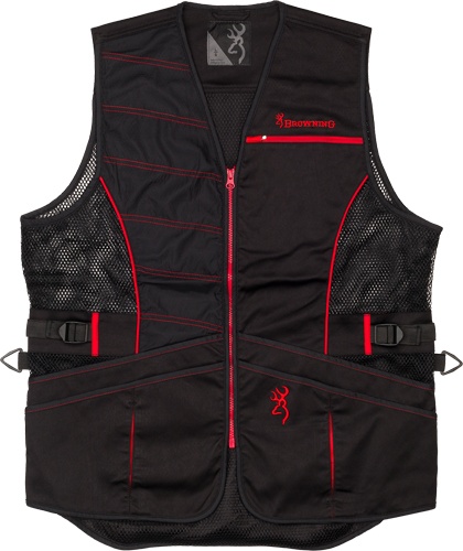 Browning Ace Shooting Vest R-Hand Med Black/Red Trim