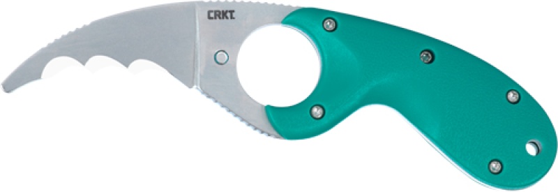 Crkt Bear Claw 2.39\" Green W\/ Veff Serrations Belt Clip