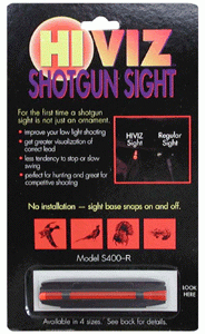 Hiviz Shotgun Front Sight Magnetic Rib .328-.437\" Red
