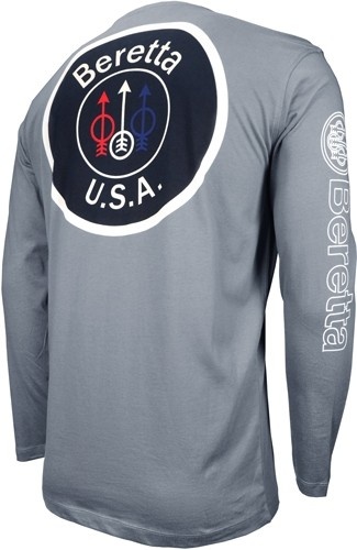 Beretta T-Shirt Long Sleeve Usa Logo X-Large Dove Gray
