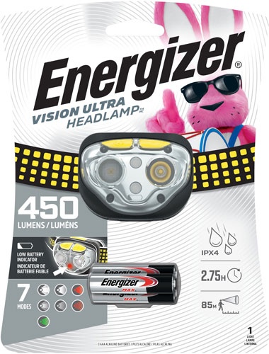 Energizer Vision Ultra Hd Headlamp 450 Lumens W/Aaa Batt