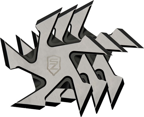 Szco Sierra Zulu 4\" Buzzsaw Throwing Star Set 3Pack W\/Shth