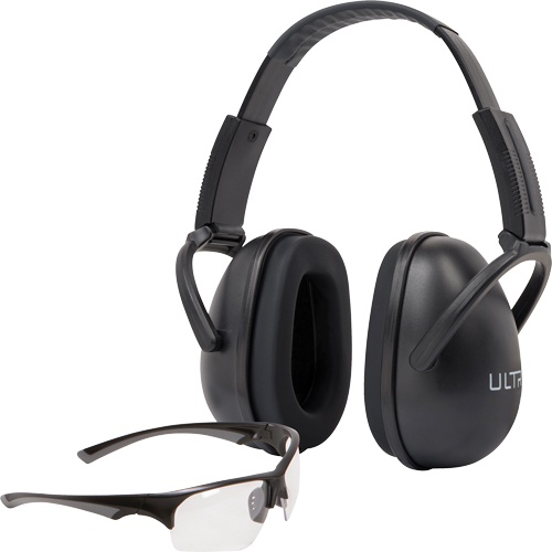 Ultrx Blocker Ear & Eye Combo 23Db Black Muff\/Clear Eyes