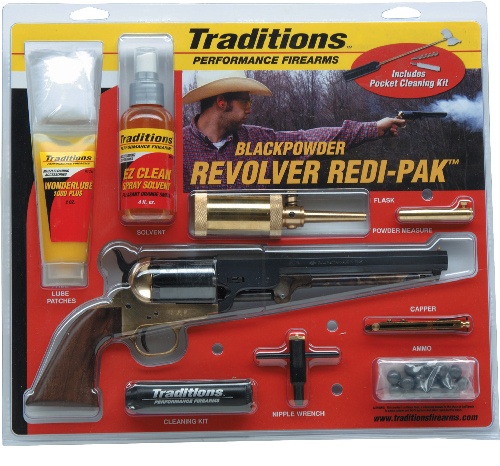 Traditions Bp Revolver 1851 Navy 44 Cal Brass\/Wal Redi-Pk