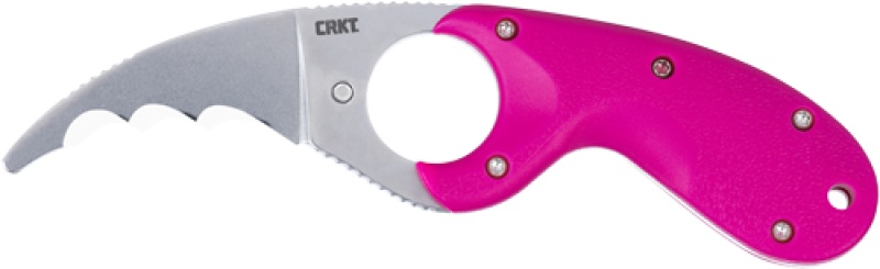 Crkt Bear Claw 2.39\" Pink W\/ Veff Serrations Belt Clip