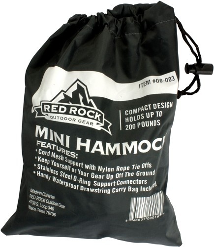 Red Rock Nylon Hammock Holds 250 Pounds W/ Nylon Carry Bag