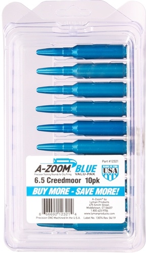 A-Zoom Metal Snap Cap Blue 6.5 Creedmoor 10-Pack