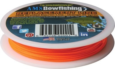 Ams Bowfishing Replacement Line Orange #200 25 Yards