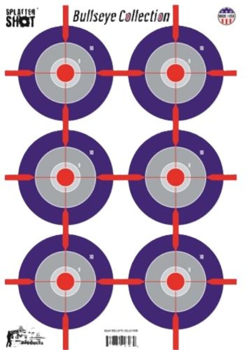 Splatter Shot Target 12\"X18\" Multi-Bullseye 8Pk