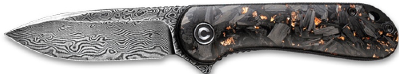 Civivi Knife Elementum 2.96\" Shredded Cbn Fbr\/Copper Dmscs